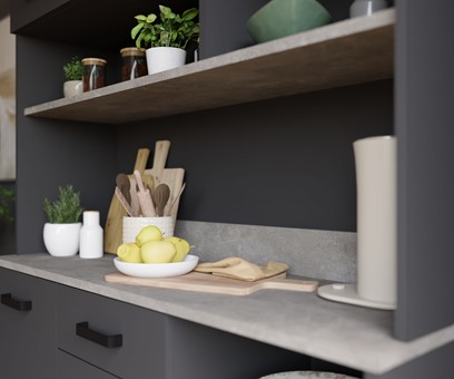 meble kuchenne LINDA bufet 120 szafka kawiarka kredens antracyt beton smart