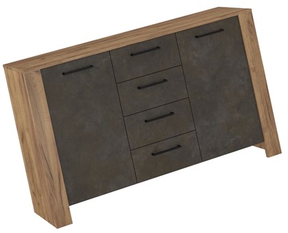 meble DELIS 03 duża komoda z szufladami drzwiami do salonu craft złoty gr b