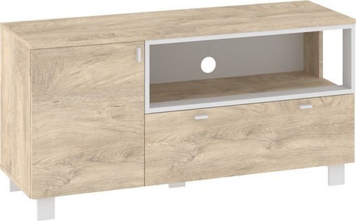 meble GAVES 12 komoda stolik szafka RTV do salonu loft dąb endgrain biały