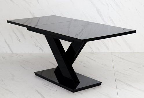 BRONX nowoczesny stół rozkładany 140/180x80 do salonu jadalni czarny połysk