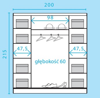 DEN1-20 duża szafa czterodrzwiowa do sypialni przedpokoju cashmere kaszmir