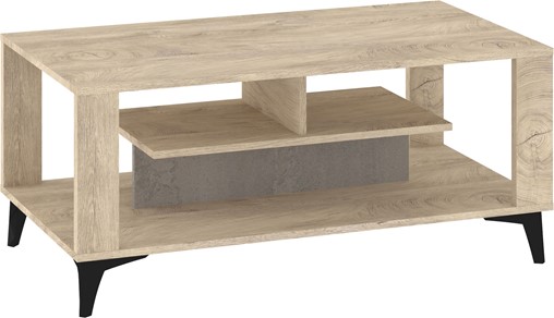 meble MIGES 06 nowoczesna ława stolik kawowy z półką dąb endgrain beton sza