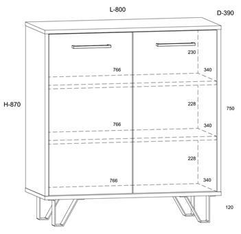 meble BIP 02 komoda 2D