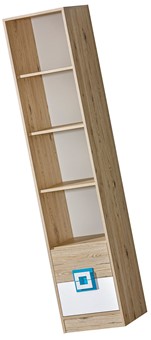 meble NICO 06 regał na książki zabawki z półkami szufladami dąb biały turku