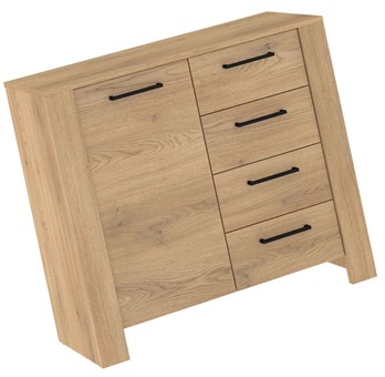 meble DELIS 02 komoda z drzwiami szufladami do salonu dąb cremona