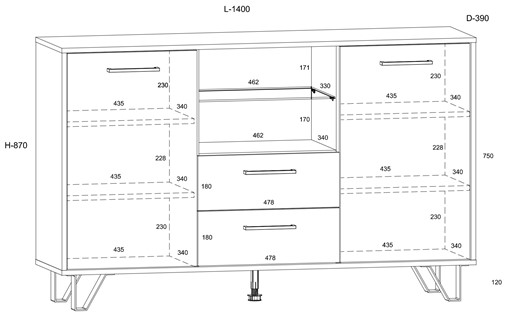 meble BIP 03 komoda 2D2S