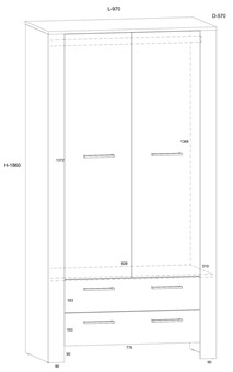 meble DELIS 12 szafa z szufladami do przedpokoju salonu craft złoty gra br