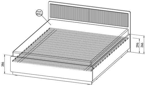 meble PRESTIGO 13 łóżko 160x200 loft bez materaca