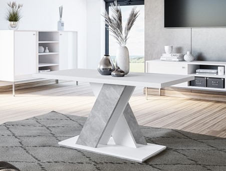 BRONX MINI nowoczesny stolik kawowy ława 120x60 do salonu biały / beton