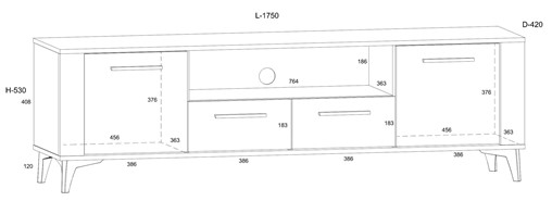 meble MIGES 11 komoda stolik szafka RTV z szufladami dąb cremona granada mi