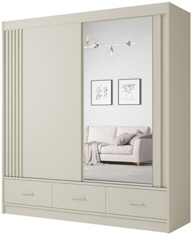 CA31-20 szafa przesuwna z szufladami lustrem lamelami cashmere kaszmir ukS