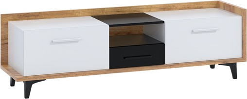 meble DOX 09 duża komoda stolik szafka RTV z szufladą craft zł biały czarny