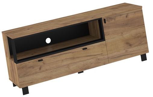 meble GAVES 13 komoda stolik szafka RTV loft do salonu dąb craft zło czarny