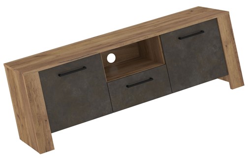 meble DELIS 10 komoda stolik szafka RTV 140 dąb craft złoty granada brąz