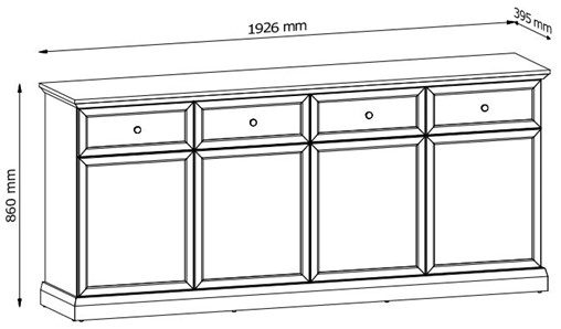 meble LUCCA K4D4S komoda z szufladami drzwiami do salonu sypialni czarny gr