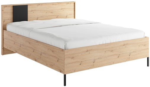 meble KOME 01 łóżko 160 na nóżkach do sypialni bez mater dąb artisan czarny