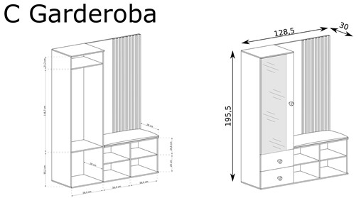 meble CALI przedpokój garderoba