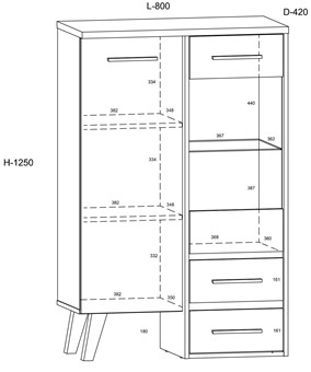 meble NORSID 11 regał 1D2SW