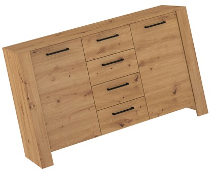 meble DELIS 03 duża komoda z szufladami drzwiami do salonu dąb artisan