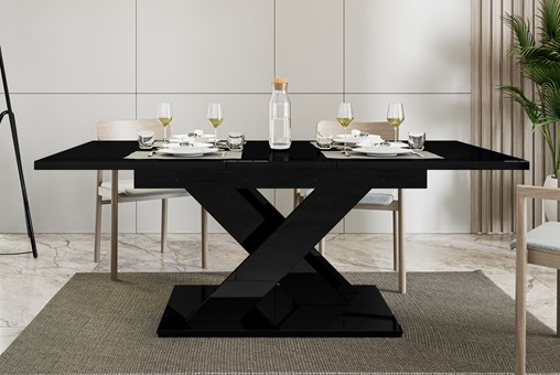 BRONX nowoczesny stół rozkładany 140/180x80 do salonu jadalni czarny połysk