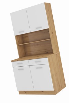 meble kuchenne MARIA kredens bufet szafka kawiarka dąb artisan biały