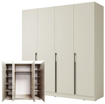 DEN1-20 duża szafa czterodrzwiowa do sypialni przedpokoju cashmere kaszmir