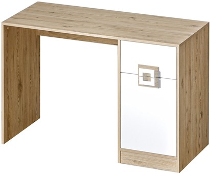 meble NICO 10 biurko gamingowe komputerowe młodzieżowe dąb jasny biały dąb