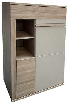 meble SOLO 15 wysoka komoda z drzwiami do salonu dąb riva cashmere kaszmir