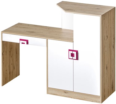 meble NICO 11 nowoczesny regał + biurko młodzieżowe komputerowe dąb biały r