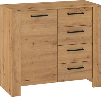 meble DELIS 02 komoda z drzwiami szufladami do salonu dąb artisan