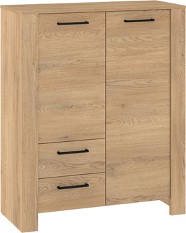 meble DELIS 08 regał z drzwiami szufladami do salonu dąb cremona