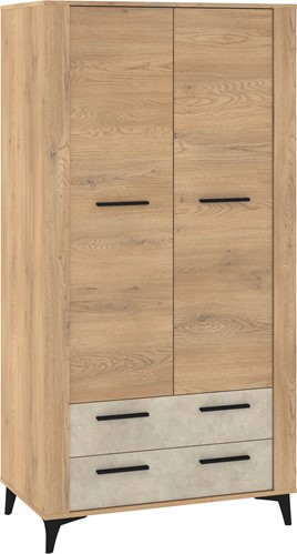 meble MIGES 12 szafa z szufladami drążkiem na nóżkach dąb cremona granada m