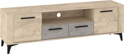 meble MIGES 11 komoda stolik szafka RTV z szufladami dąb endgrain beton sza