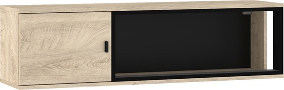 meble GAVES 15 szafka półka wisząca ścienna loft dąb endgrain czarny