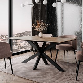 WERO nowoczesny loftowy stół do salonu jadalni 160x90 dąb wotan czarny