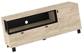 meble GAVES 13 komoda stolik szafka RTV loft do salonu dąb endgrain czarny