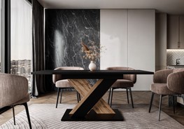 TX1 nowoczesny stół rozkładany do salonu kuchni jadalni 120/160x80 czarny w