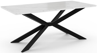 FLORA nowoczesny loftowy stół do salonu jadalni 190x90 biały marmur czarny