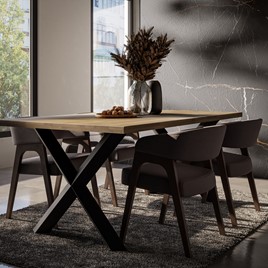 MALMO LINEAR duże biurko stół do jadalni salonu dąb olejowany lite drewno