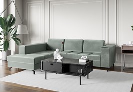 FLOW ława nowoczesny stolik kawowy z szufladą do salonu marmur royal czarny