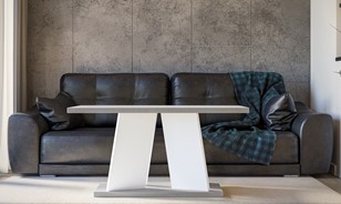 MUFO nowoczesny stolik kawowy ława 110x70 do salonu K350 beton / biały