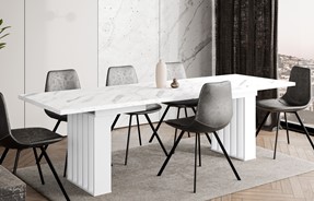 CO1 nowoczesny stół rozkładany do salonu kuchni jadalni 160/240x80 mar/biał