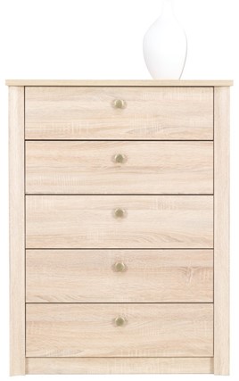 meble FINEZJA 05 komoda 5 szuflad dąb sonoma