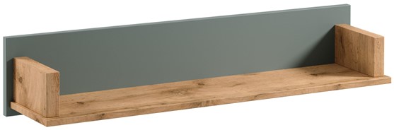 meble INDYGO P1 półka wisząca ścienna na książki zabawki dąb wotan zieleń