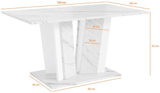 DO2 ława nowoczesny stolik kawowy 100x60 do salonu biały połysk beton