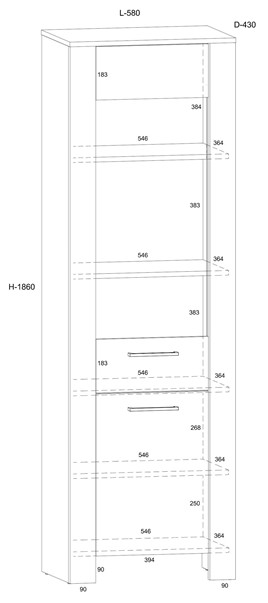 meble DELIS #2 regał szafka RTV wytryna półka stolik kawowy dąb artisan cza