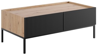 meble KOME 03 ława stolik kawowy z szufladami do salonu dąb artisan czarny