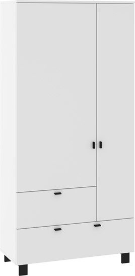 meble GAVES 14 szafa z drążkiem półkami do przedpokoju biały czarny