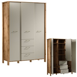 meble INDYGO S3D3S szafa trzydrzwiowa do przedpokoju sypialni wotan beż