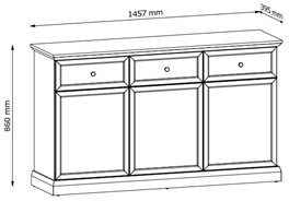 meble LUCCA K3D3S komoda z szufladami drzwiami do salonu sypialni czarny gr